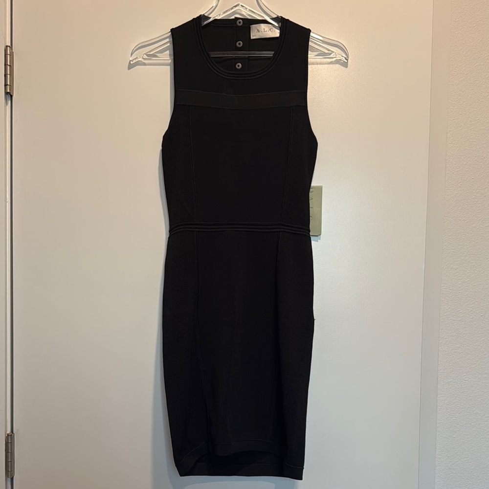 NEW A.L.C. Knit Elegant Black Sleeveless Dress, Size L, more fits S/M